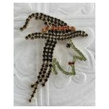 Quality rhinestone brooch in shape of wicked witch