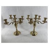 Pair of brass candelabras 11" tall