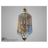Mid Century modern beveled glass chandelier with w