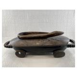 Lidded 2 section African bowel. Southern Africa ea