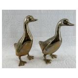 Pair of adorable brass geese 9"
