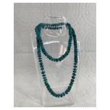Simulated turquoise necklace with sterling silver