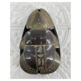 Egyptian soapstone scarab beetle paperweight 5" lo
