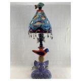 Hand made gallery quality whimsical pottery lamp w