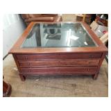 Beautiful Lexington solid cherry display table wit