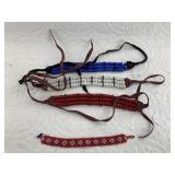 Lot with hand made beaded jewelry with leather tie