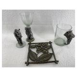 Lot with 3 cups from Ngwenya glasses, the Rhino is