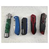 Lot with 4 knives and a toad designed to look like