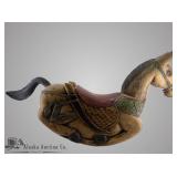 Antique Mexican wood folk art rocking horse 37"