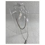 Lot with 2 sterling silver necklaces: 1 has a vint
