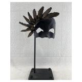 Lovely hand made steel masquerade mask display 17"