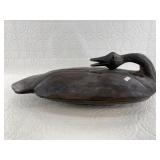 Central African lidded bowl with polished semi-pre