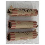 Lot of 3 rolls of unresearched wheat cents