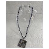 Statement necklace with sterling silver bale and e