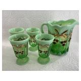 Set of vintage Moser glass, thumbprint cups and pi