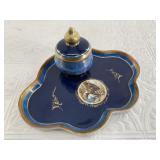 French style inkwell on tray