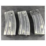 3 Standard steel 30 round AR magazines