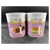 2 Cans of Thrive gourmet freeze dried emergency fo