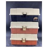 3 Plano plastic tackle boxes, NO SHIPPING