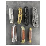 Variety of pocket knives