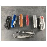 Variety of pocket knives