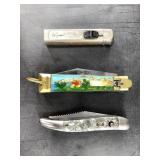 Lot of 3: vintage Hammer push button fisherman