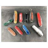 Variety of pocket knives