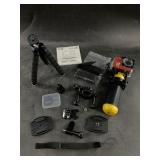 Go Pro with a variety of accessories