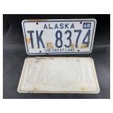 Matched pair of 1968 Alaskan License plates, fair