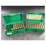 Mix of .41 REM MAG cartridges and 50 spent 44 cart