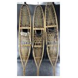 3 Vintage bentwood and sinew snowshoes, LUND of Ha
