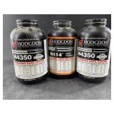 3 Mixed partial cannisters of smokeless gunpowder