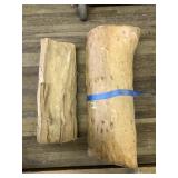 1/2 Trunk segment, appears to be maple, with addit