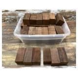 Several dozen blocks of Cocobolo wood