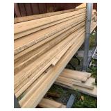 Lot of mostly oak and maple boards,  average lengt