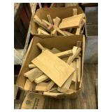 Lot with 2 boxes of short lengths of misc. wood