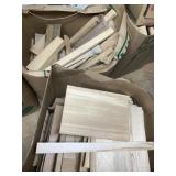 Lot with 2 large boxes of wood planks, many are to