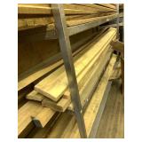 Single shelf lot of rough cut spruce, some live ed