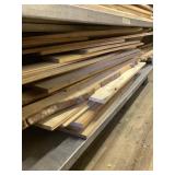 Shelf lot with misc. boards, some live edge, some