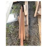 Lot with 3 hardwood planks, longest is 63"