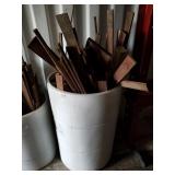 Barrel full of 2 1/4 x 3/8" walnut strips, rough a
