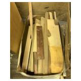 Large box of shorter wood lengths mostly oak, vari
