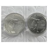 2  1983 D LA Olympics silver dollars, unc.