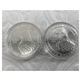2  1983 D LA Olympics silver dollars, unc.
