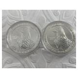 2  1983 D LA Olympics silver dollars, unc.