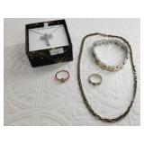 Silver tone fashion jewelry lot