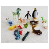 Collection of charming animal artisan glass figuri