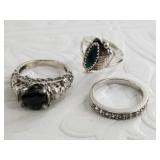 3 Sterling silver rings