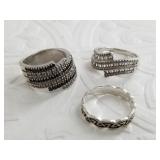 3 Sterling silver rings