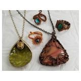 Fashion jewelry lot with several intricately wire